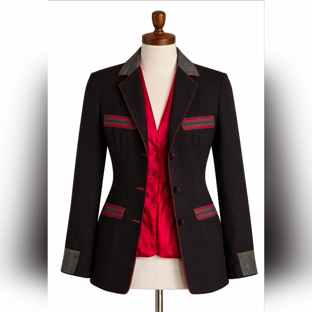 Mondi Charcoal Jacket with Rich Red Interior